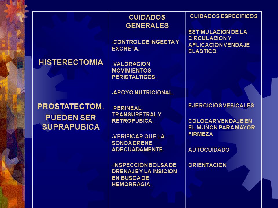 PUEDEN SER SUPRAPUBICA