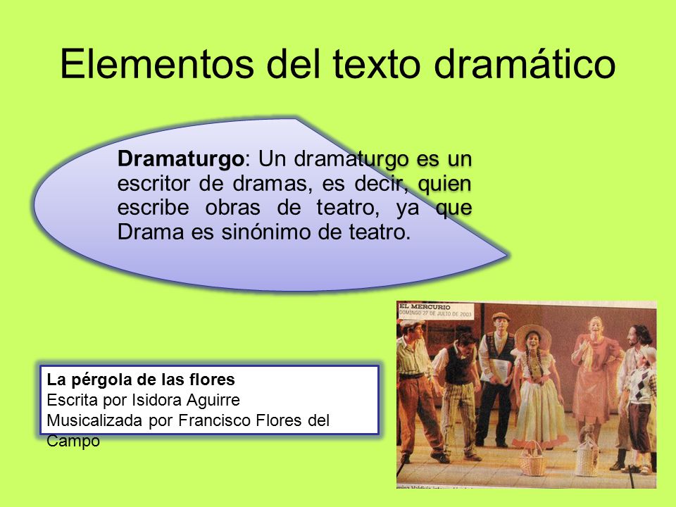 Elementos del texto dramático