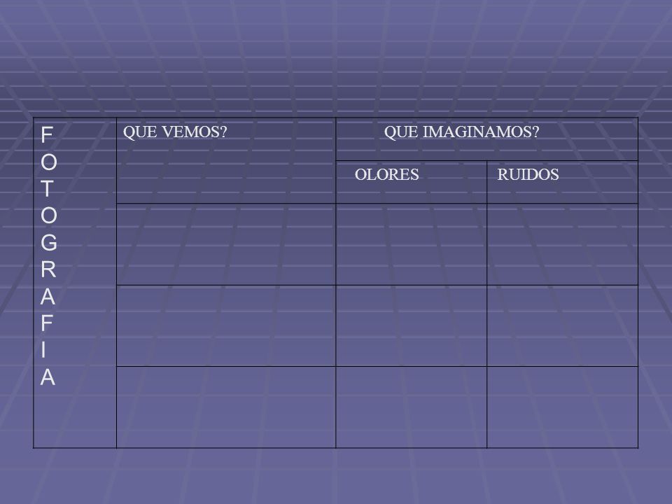 F O T G R A I QUE VEMOS QUE IMAGINAMOS OLORES RUIDOS