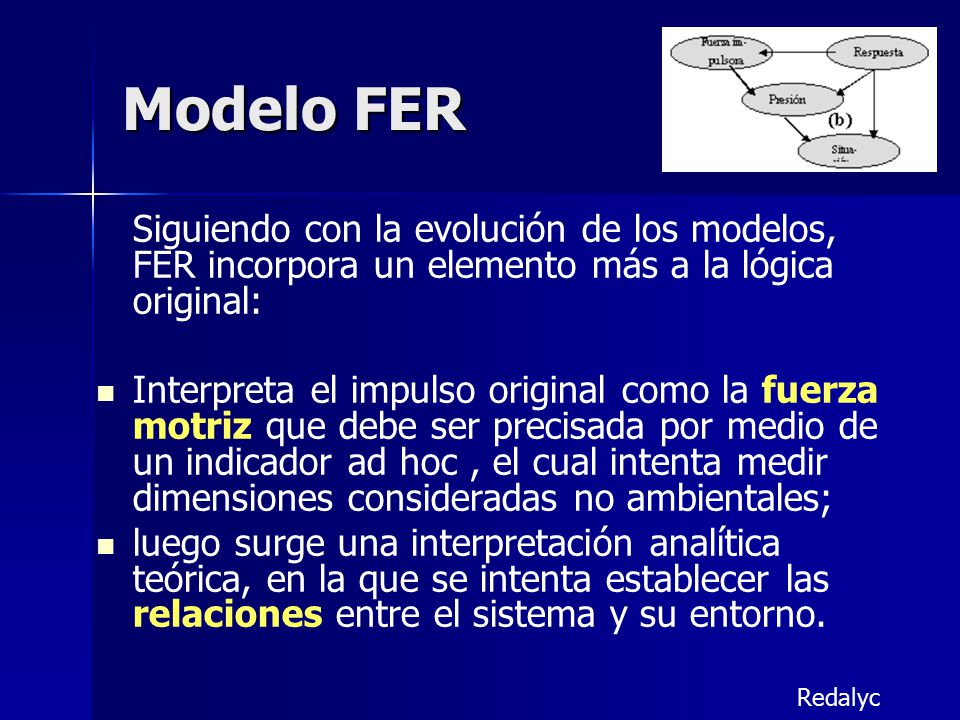 Modelo FER Siguiendo con la evolución de los modelos, FER incorpora un elemento más a la lógica original: