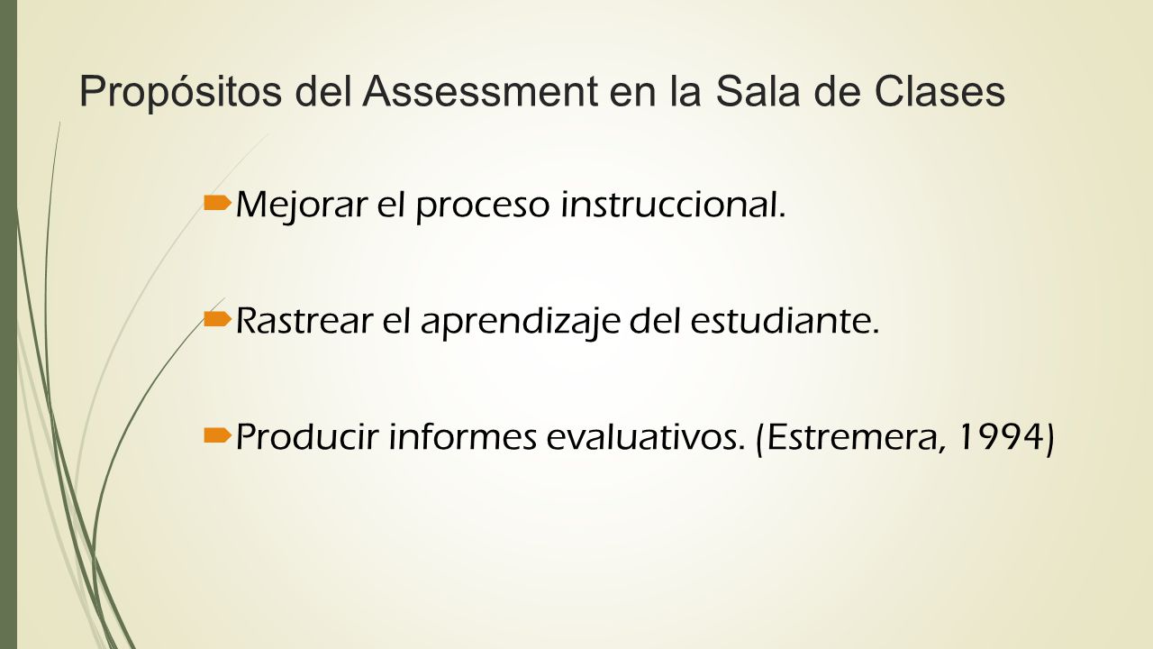 Propósitos del Assessment en la Sala de Clases