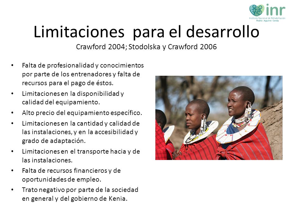 Limitaciones para el desarrollo Crawford 2004; Stodolska y Crawford 2006