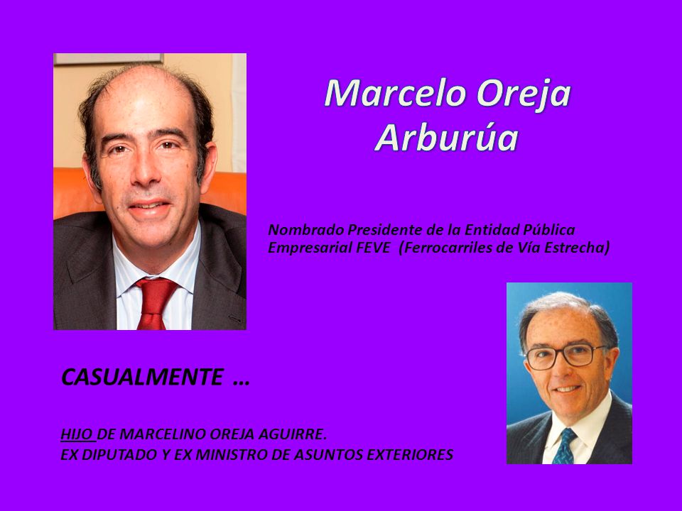 Marcelo Oreja Arburúa Nombrado Presidente de la Entidad Pública Empresarial FEVE (Ferrocarriles de Vía Estrecha)