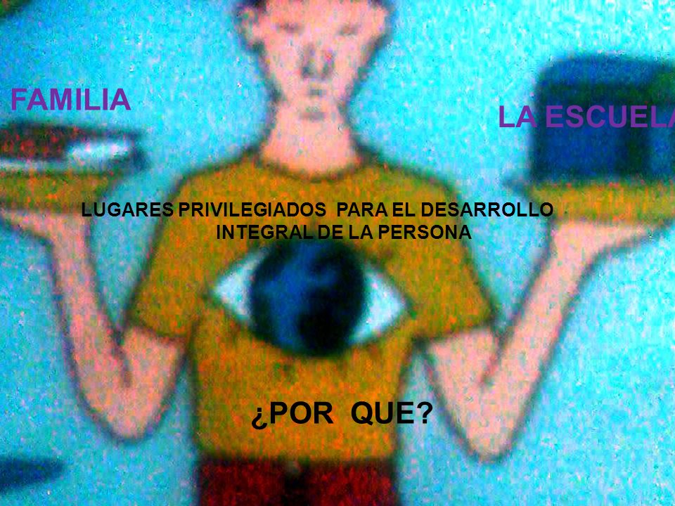 LA FAMILIA LA ESCUELA. LUGARES PRIVILEGIADOS PARA EL DESARROLLO INTEGRAL DE LA PERSONA.