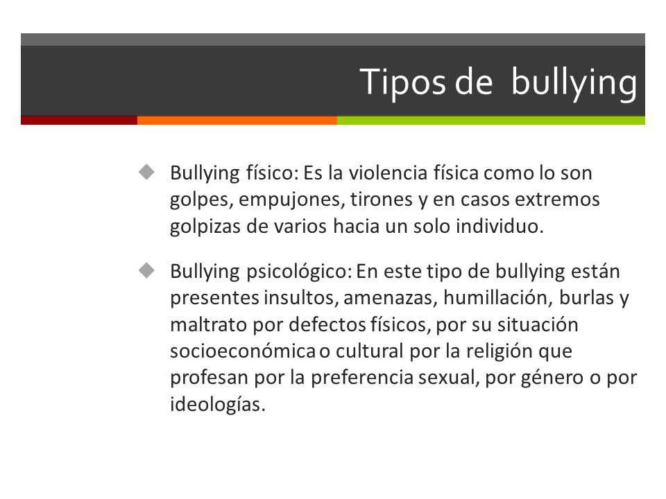 Tipos de bullying