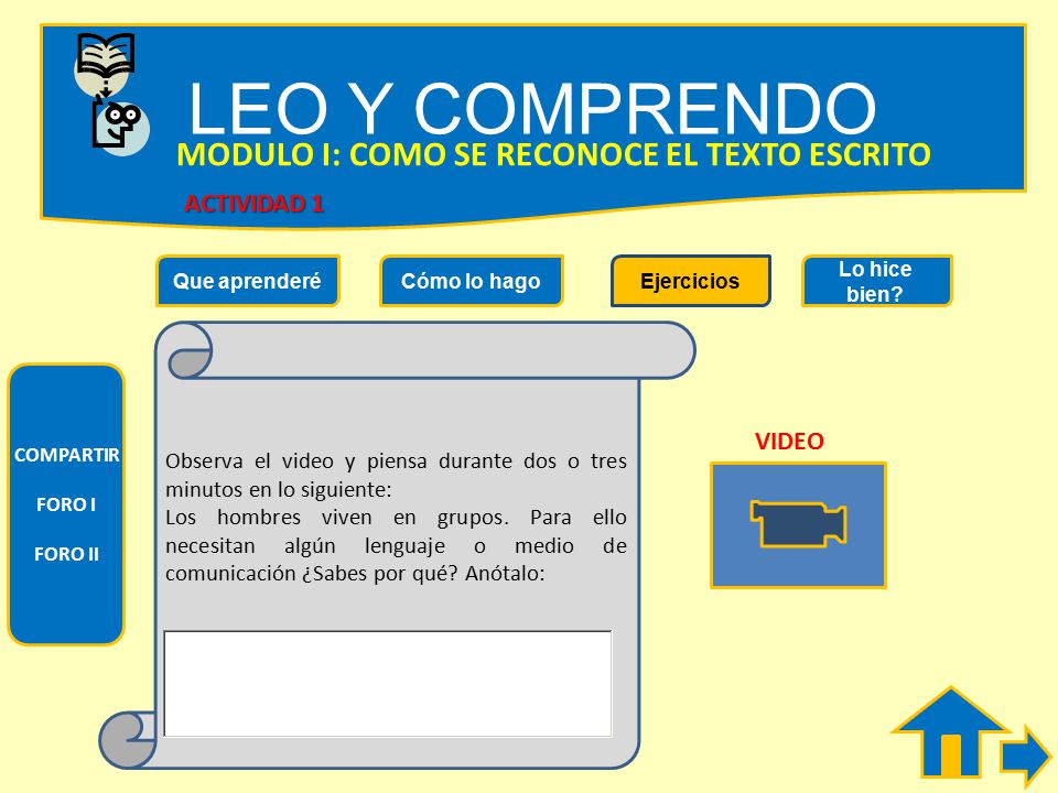 LEO Y COMPRENDO MODULO I: COMO SE RECONOCE EL TEXTO ESCRITO