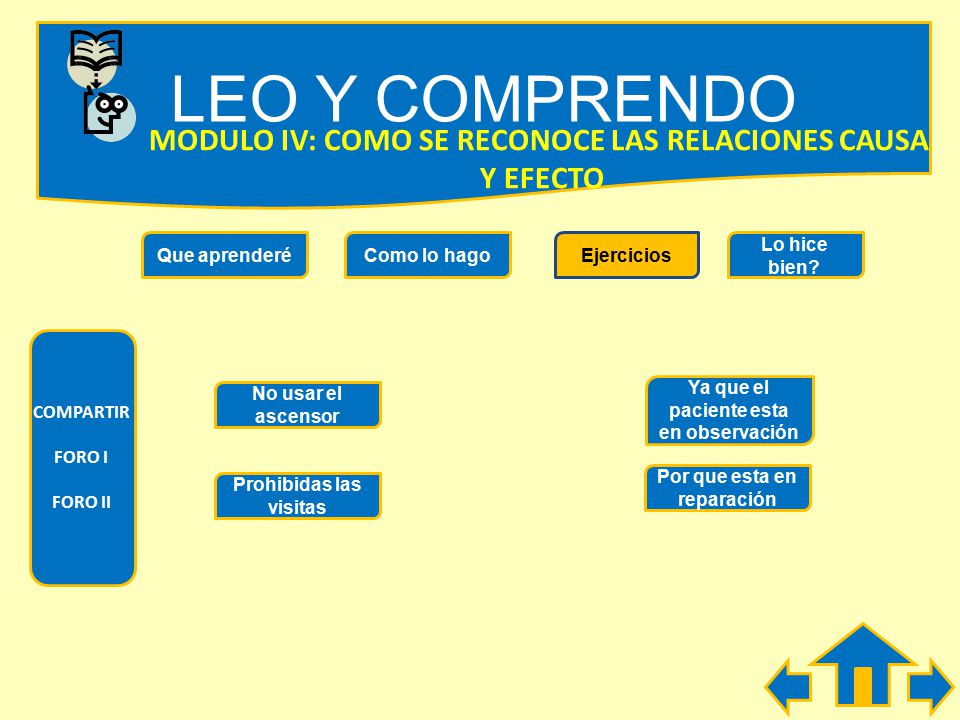 LEO Y COMPRENDO MODULO IV: COMO SE RECONOCE LAS RELACIONES CAUSA