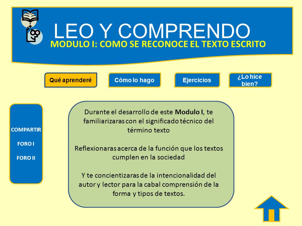 LEO Y COMPRENDO MODULO I: COMO SE RECONOCE EL TEXTO ESCRITO