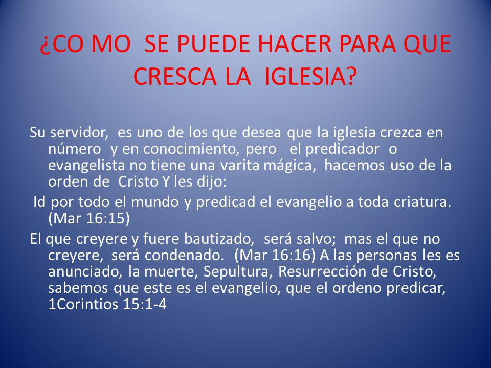 POR QUE LA IGLESIA DE CRISTO NO CRECE? Por Carlos Morgan - ppt descargar POR QUE LA IGLESIA DE CRISTO NO CRECE? Por Carlos Morgan - ppt descargar