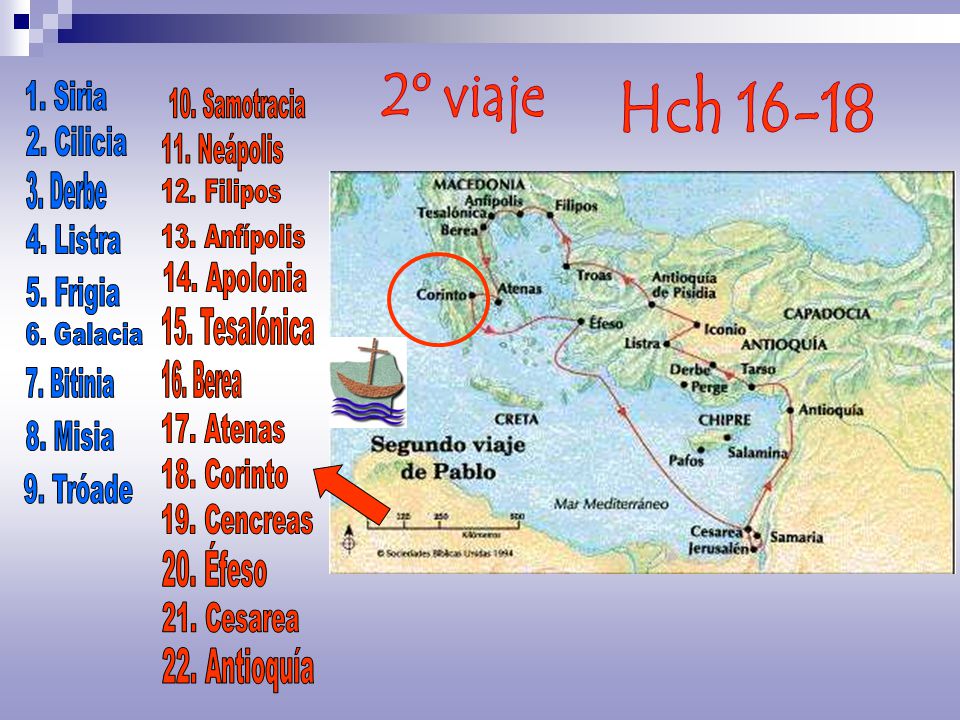 2º viaje Hch Siria 10. Samotracia 2. Cilicia 11. Neápolis