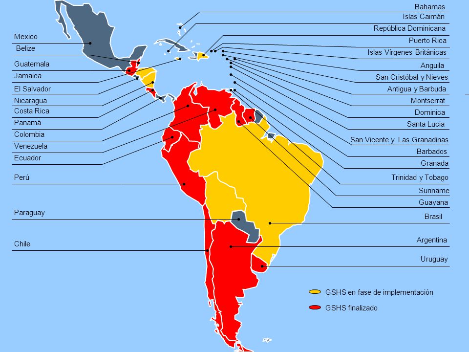República Dominicana Bahamas. Islas Caimán. Islas Vírgenes Británicas. Mexico. Puerto Rica. Belize.