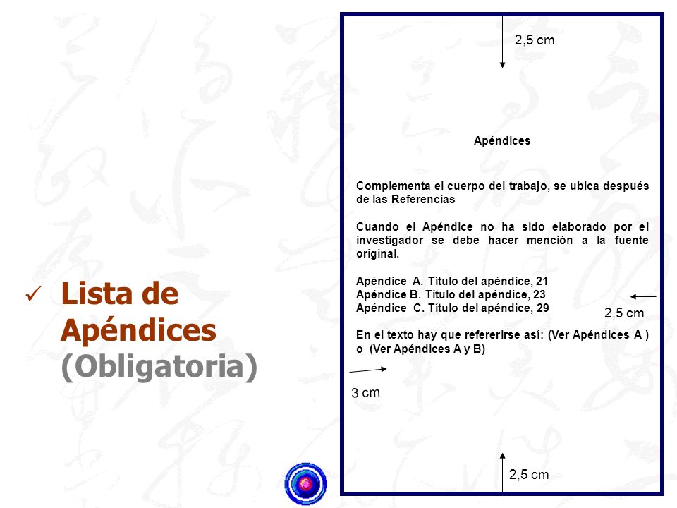 Lista de Apéndices (Obligatoria)
