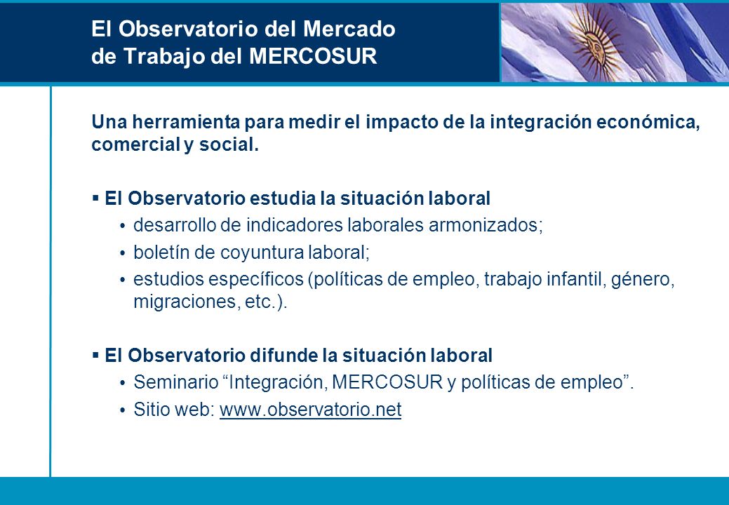 El Observatorio del Mercado de Trabajo del MERCOSUR