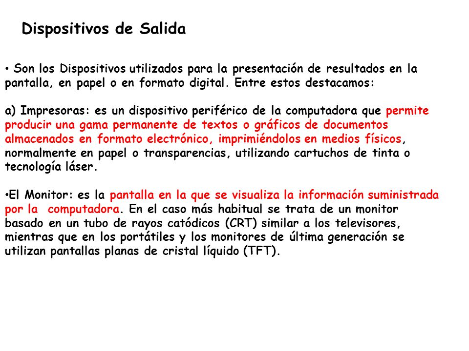 Dispositivos de Salida