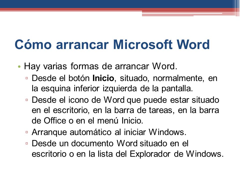 Cómo arrancar Microsoft Word