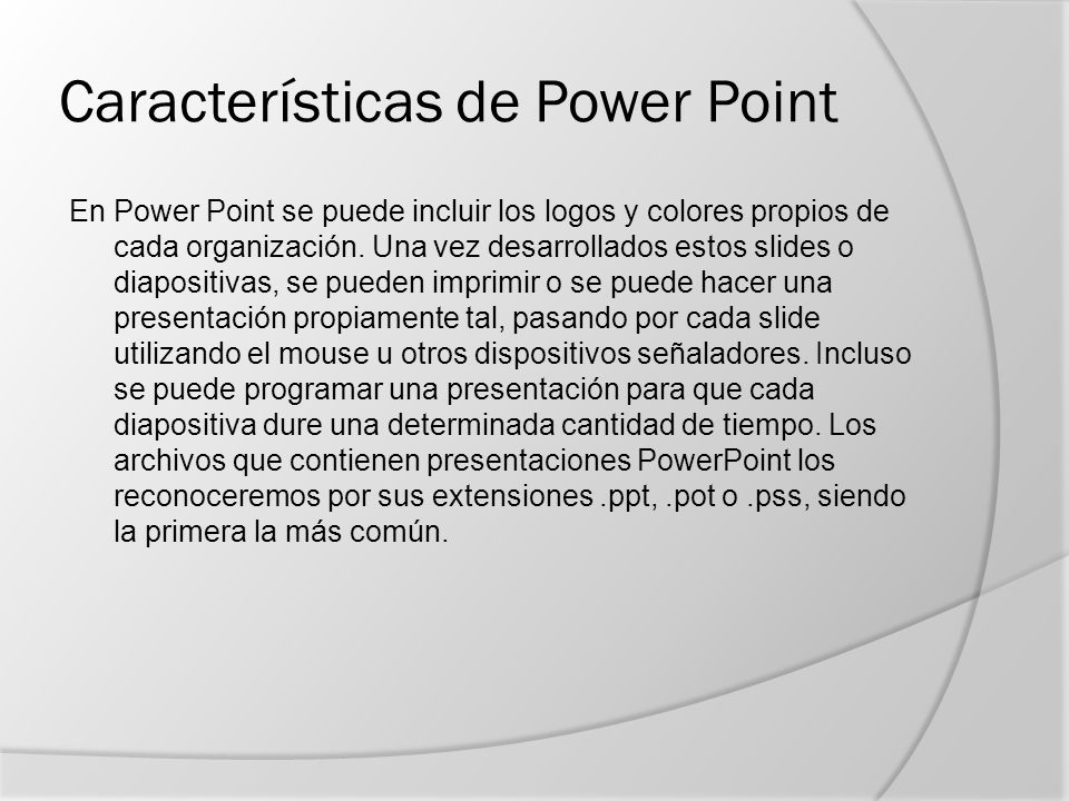 Características de Power Point