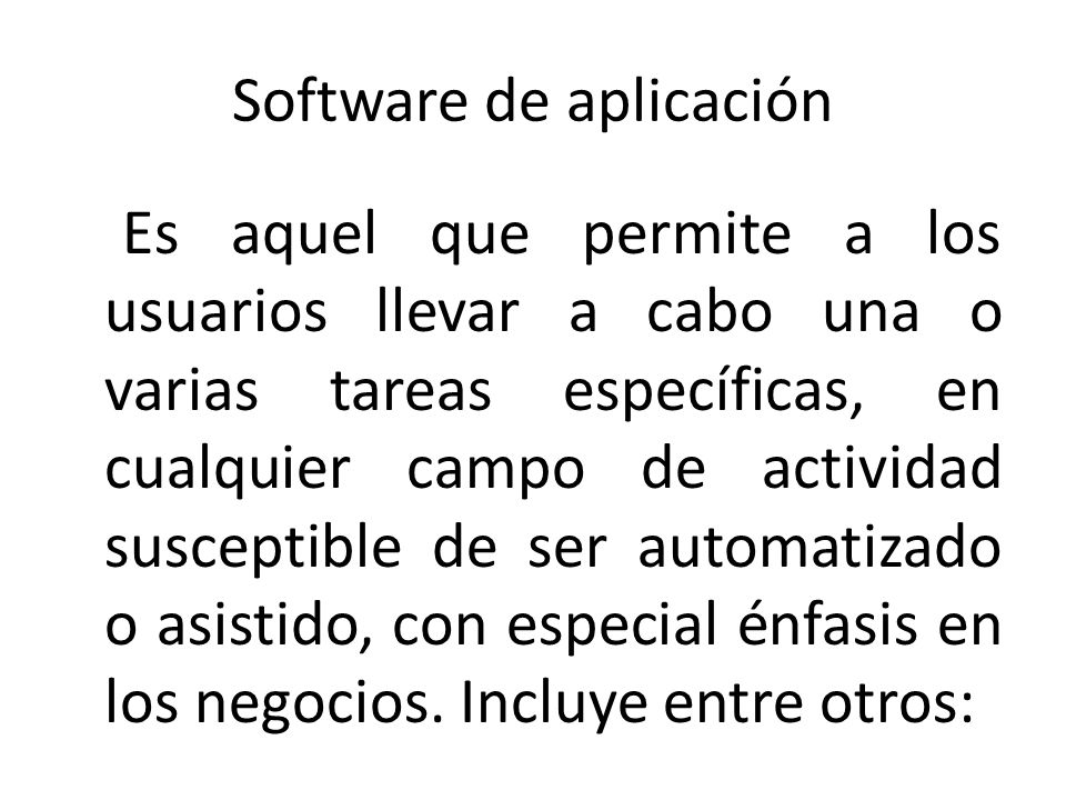 Software de aplicación