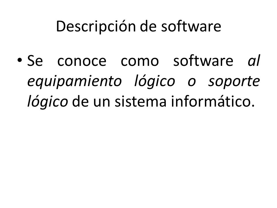 Descripción de software