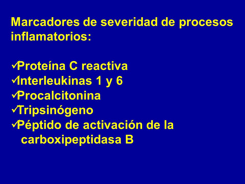Marcadores de severidad de procesos inflamatorios: