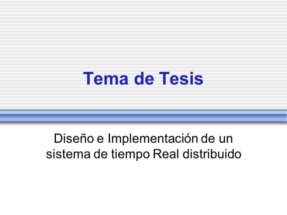 Diseño e Implementación de un sistema de tiempo Real distribuido