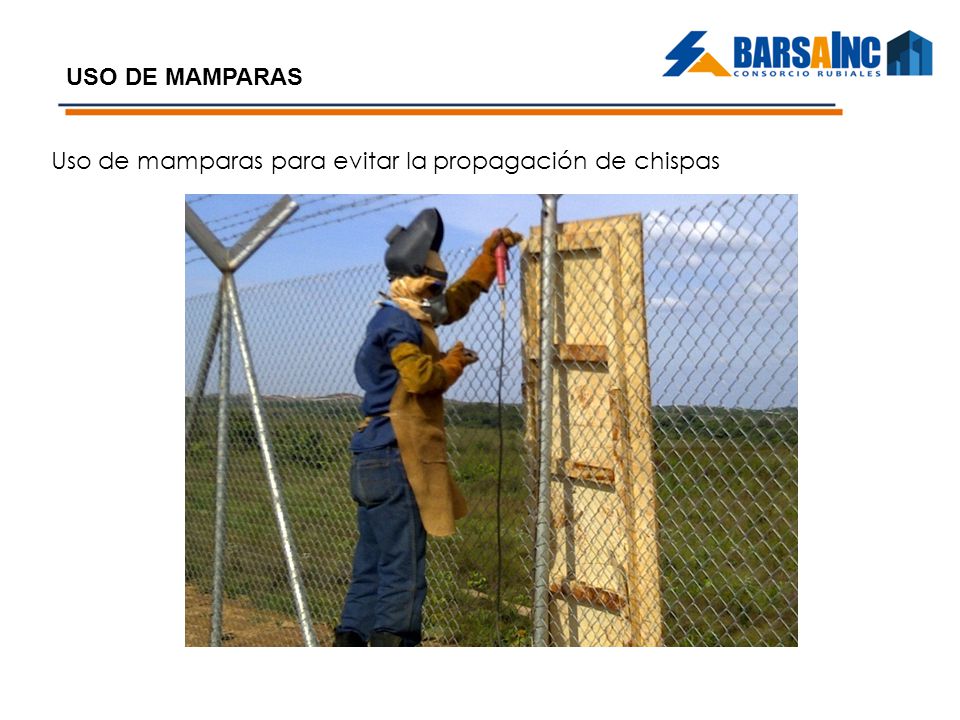 USO DE MAMPARAS Uso de mamparas para evitar la propagación de chispas