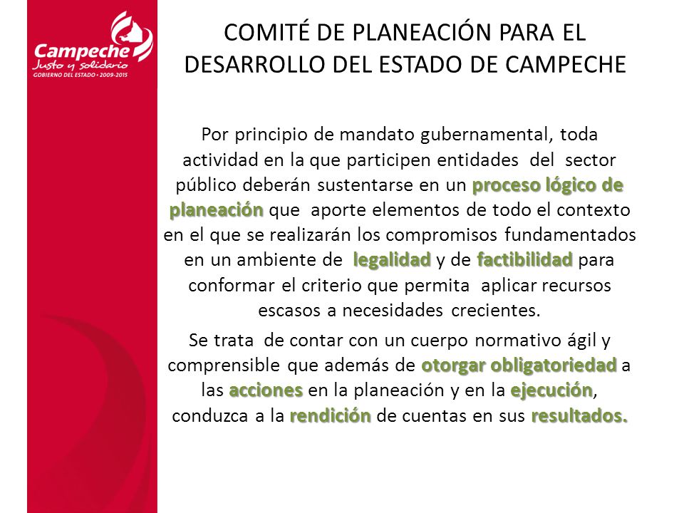 COMITÉ DE PLANEACIÓN PARA EL DESARROLLO DEL ESTADO DE CAMPECHE