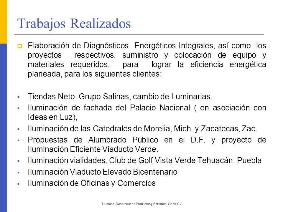 Trumasa, Desarrollo de Productos y Servicios, SA de CV