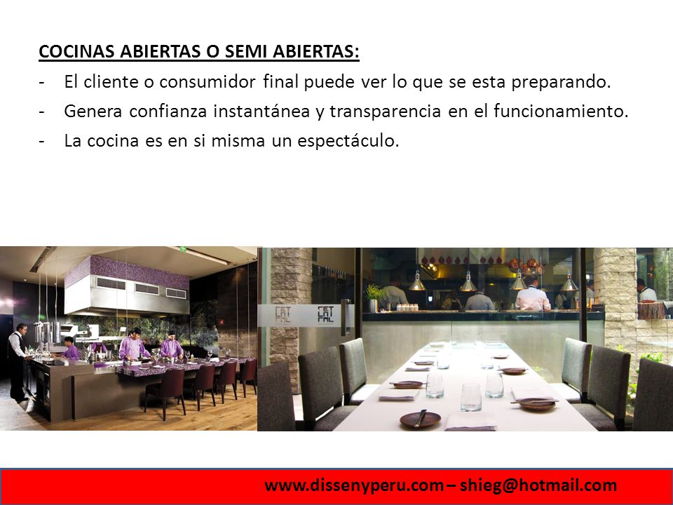 COCINAS ABIERTAS O SEMI ABIERTAS: