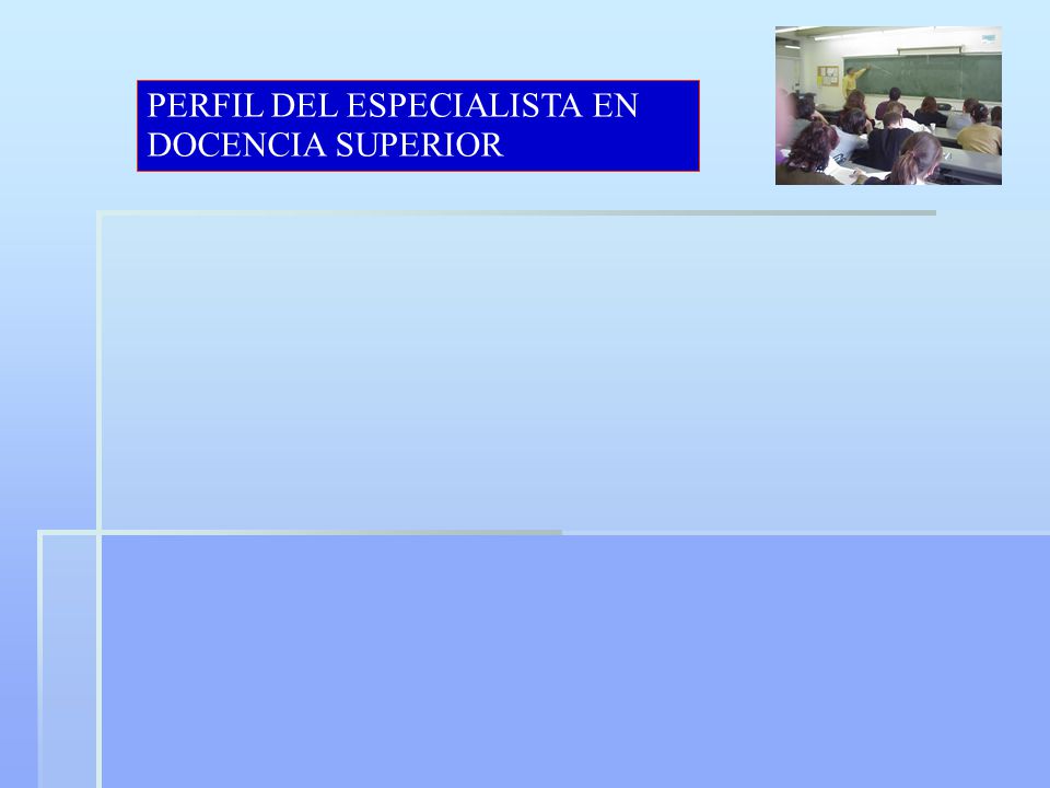 PERFIL DEL ESPECIALISTA EN DOCENCIA SUPERIOR