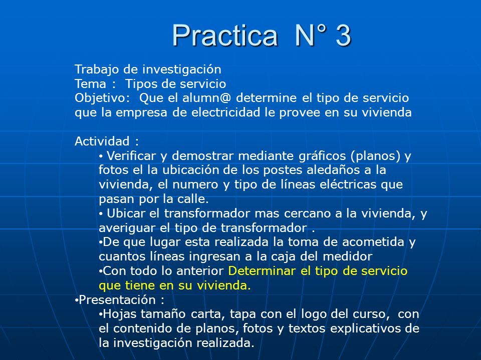 Practica N° 3 Trabajo de investigación Tema : Tipos de servicio