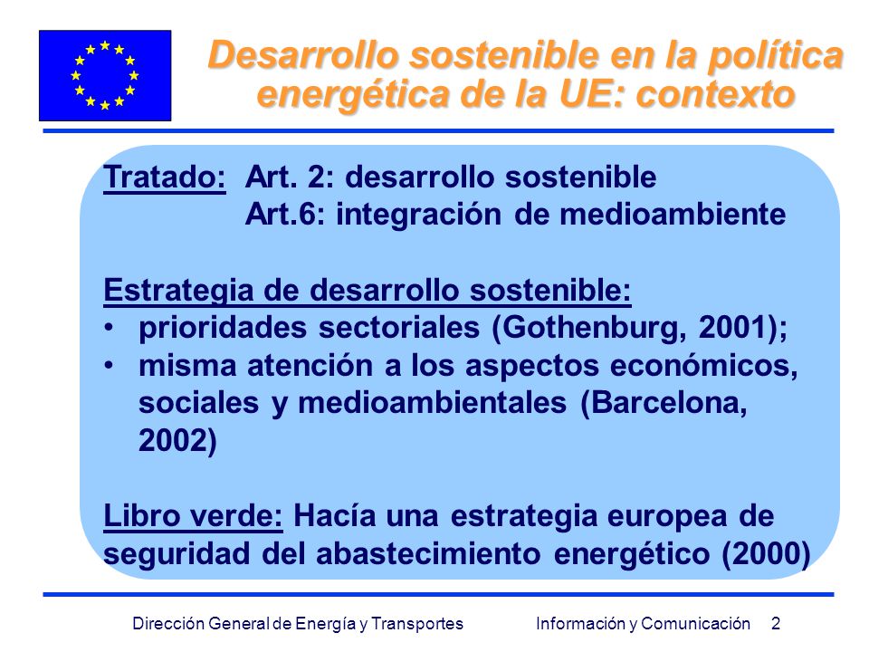 Desarrollo sostenible en la política energética de la UE: contexto