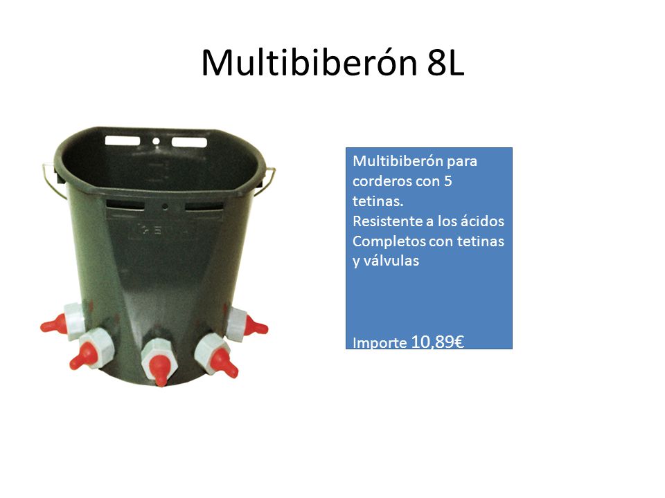 Multibiberón 8L Multibiberón para corderos con 5 tetinas.