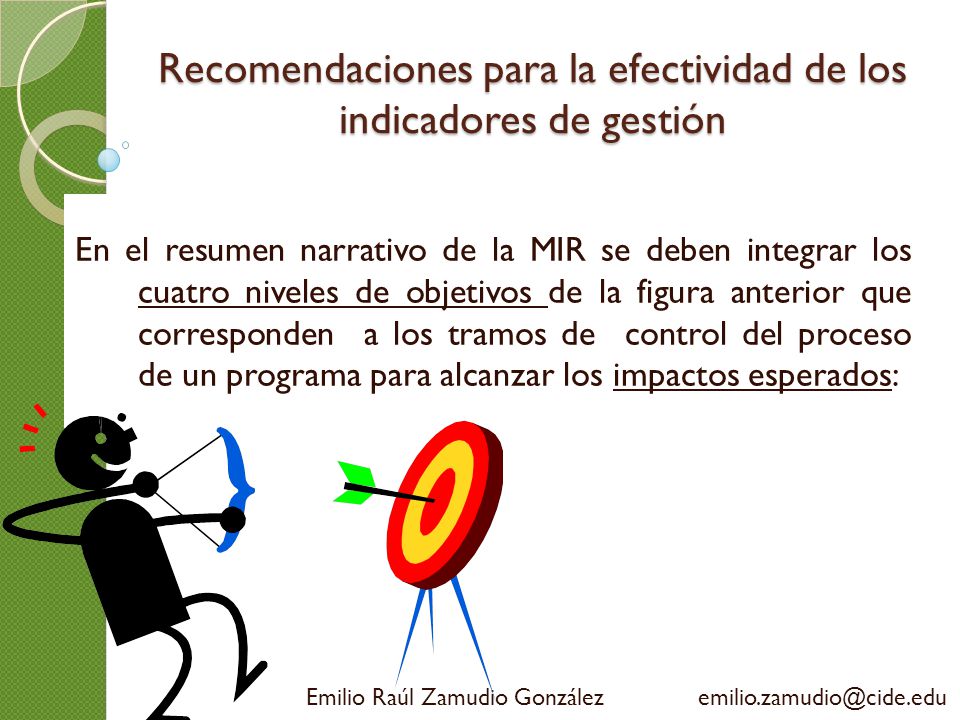 Recomendaciones para la efectividad de los indicadores de gestión