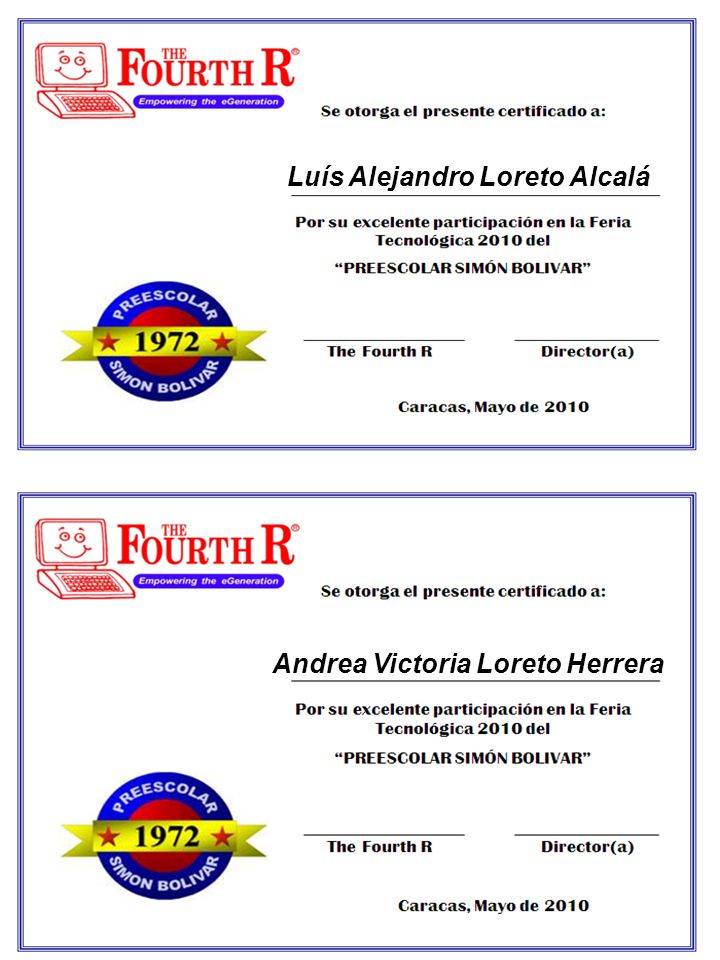 Luís Alejandro Loreto Alcalá Andrea Victoria Loreto Herrera