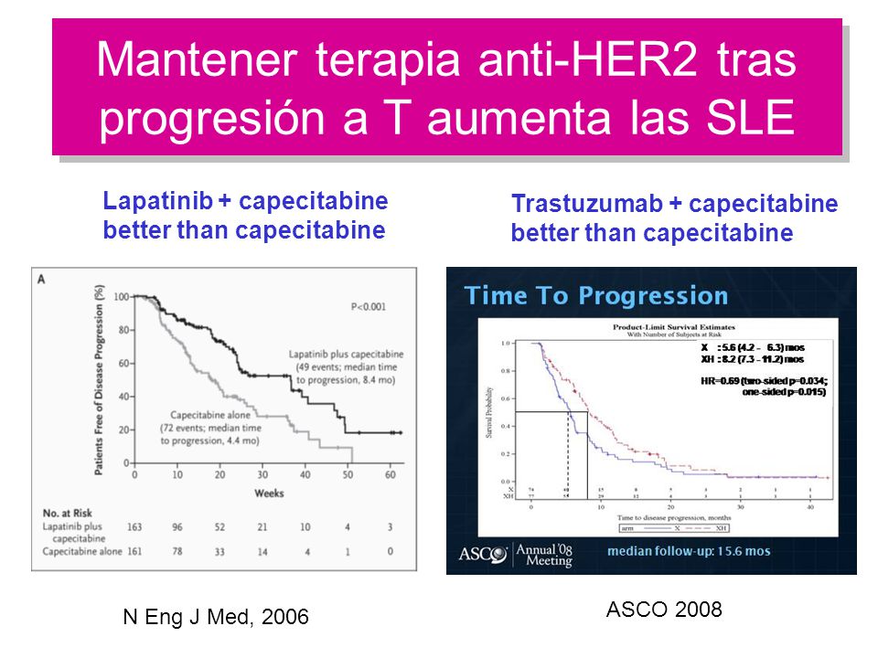 Mantener terapia anti-HER2 tras progresión a T aumenta las SLE
