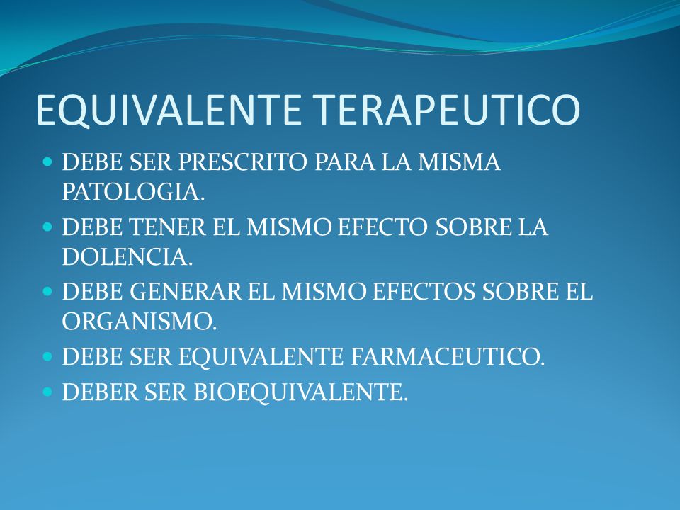 EQUIVALENTE TERAPEUTICO