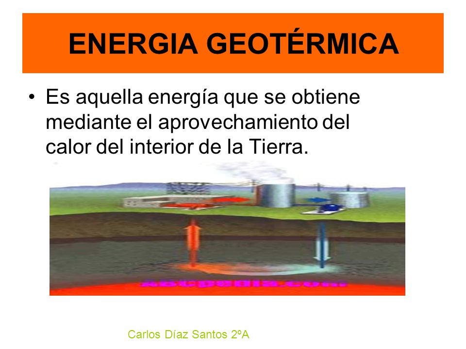 ENERGIA GEOTÉRMICA Es aquella energía que se obtiene mediante el aprovechamiento del calor del interior de la Tierra.