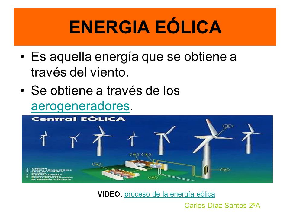 ENERGIA EÓLICA Es aquella energía que se obtiene a través del viento.