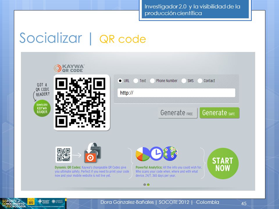 Socializar | QR code Dora Gonzalez-Bañales | SOCOTE 2012 | Colombia