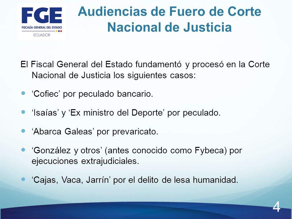 Audiencias de Fuero de Corte Nacional de Justicia