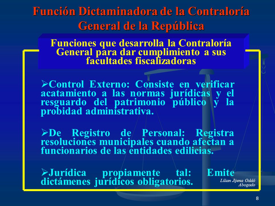Función Dictaminadora de la Contraloría General de la República