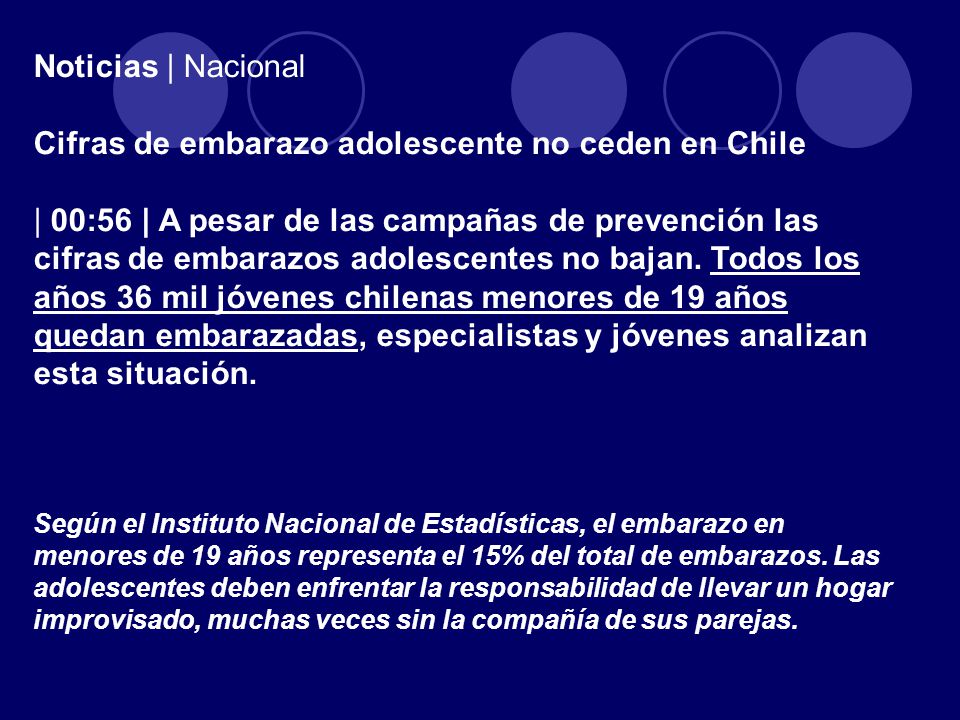 Noticias | Nacional Cifras de embarazo adolescente no ceden en Chile