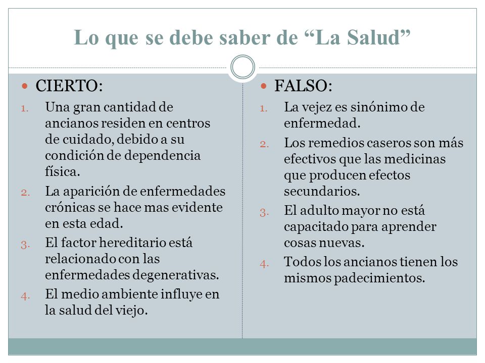 Lo que se debe saber de La Salud