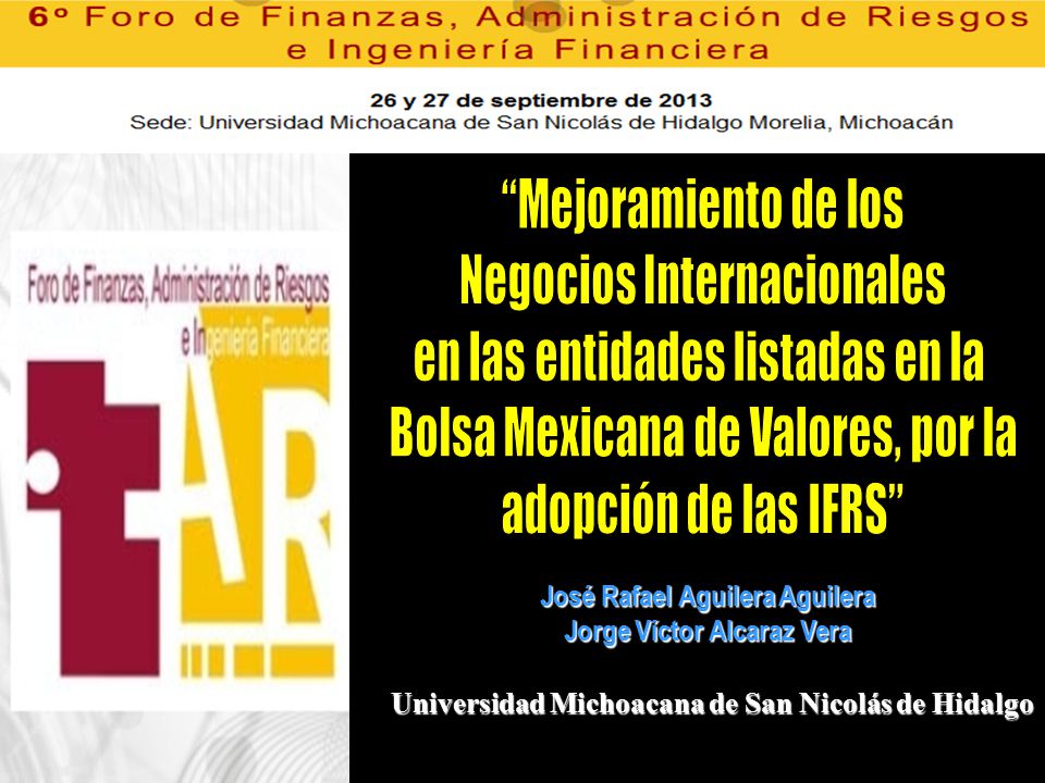 Negocios Internacionales en las entidades listadas en la