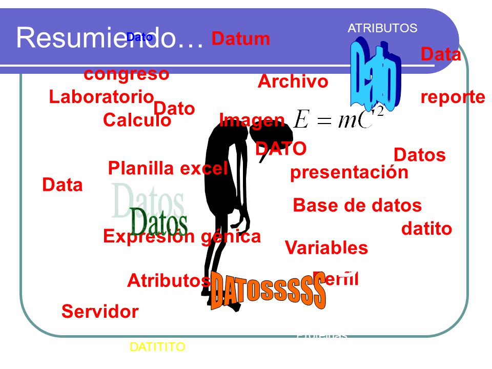 Resumiendo… DATOSSSSS reporte Dato datito Datum Data Planilla excel
