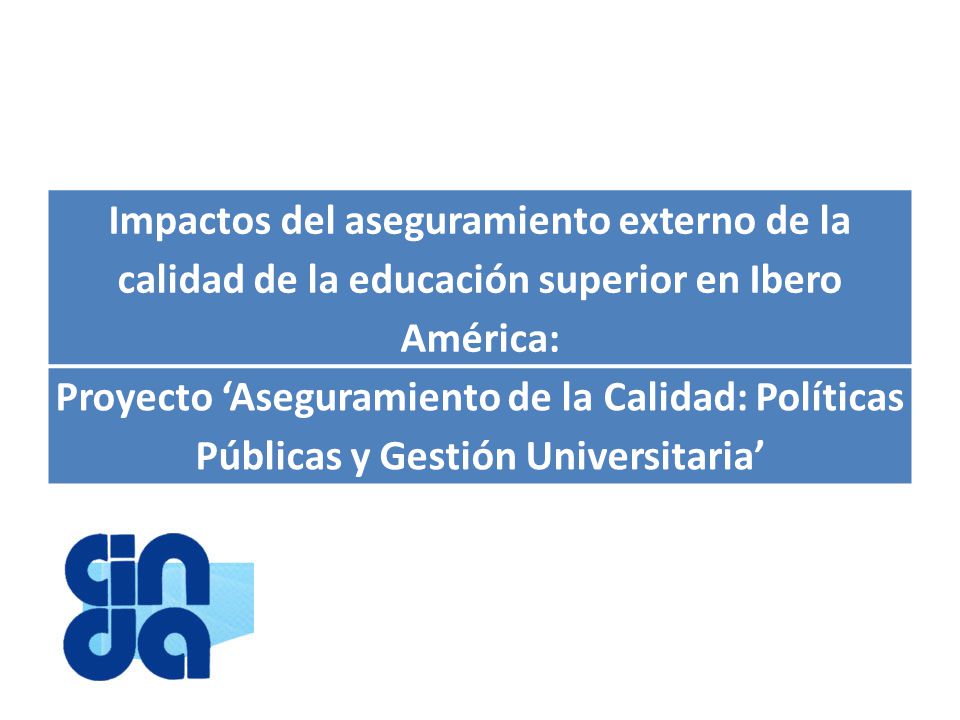 Impactos del aseguramiento externo de la calidad de la educación superior en Ibero América: