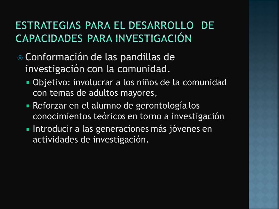 Estrategias para el desarrollo de capacidades para investigación