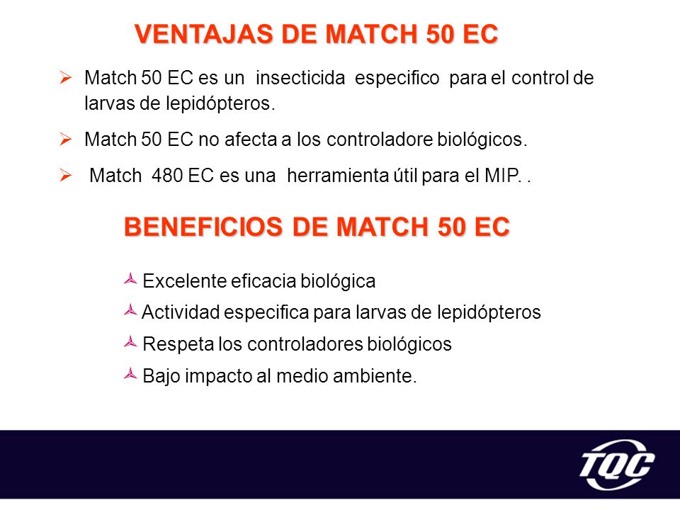 VENTAJAS DE MATCH 50 EC BENEFICIOS DE MATCH 50 EC