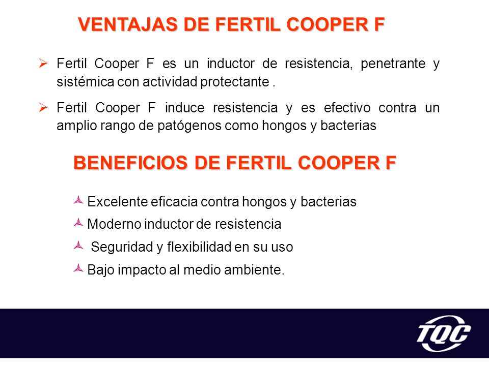 VENTAJAS DE FERTIL COOPER F BENEFICIOS DE FERTIL COOPER F