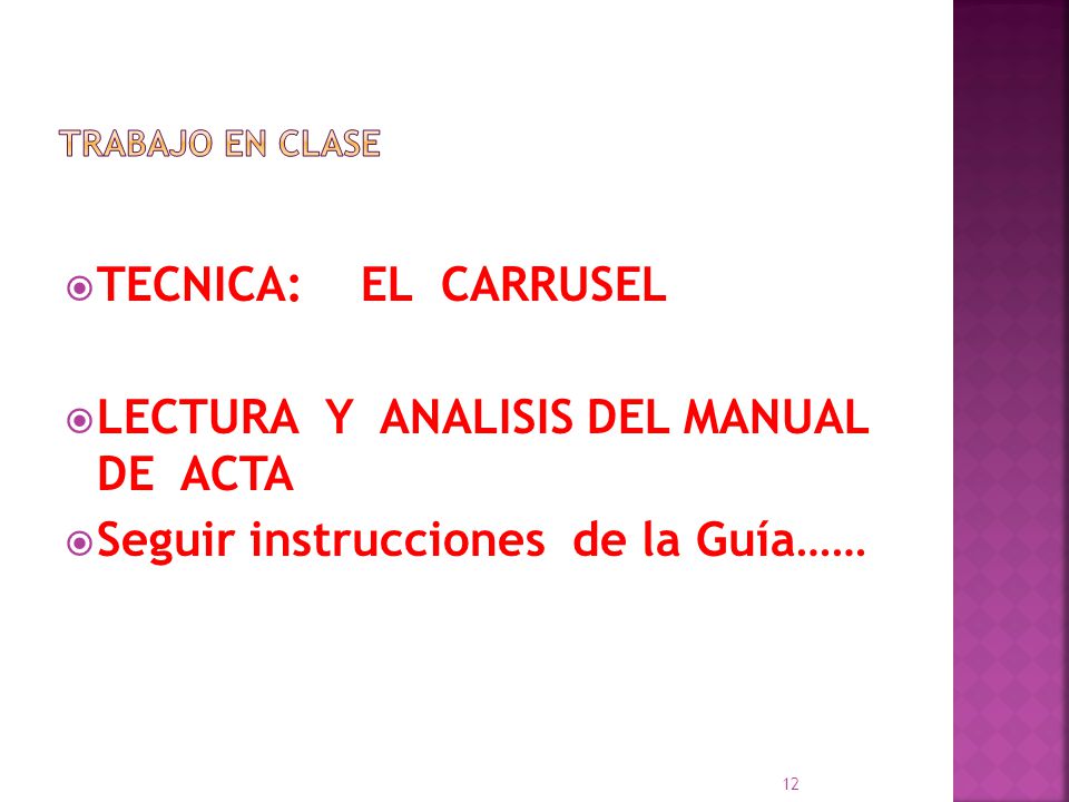 LECTURA Y ANALISIS DEL MANUAL DE ACTA